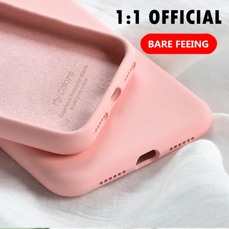 

Original Soft Summer Liquid Silicone Case for iPhone X XR XS Max 8 7 6 6S Plus 11 Pro Rubber Shockproof Cover Protective Cases