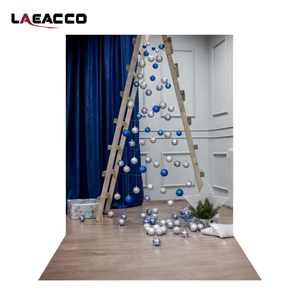Laeacco лестница шары Рождественская елка Детские Портретные фотографии фоны год украшение дома фоны для фотостудии