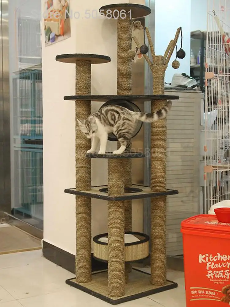 

Cat climbing frame big cat litter cat sisal cat furniture wood jumping platform cat shelf one cat scratch column