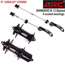 ARC MTB 32H Hole Bicycle Disc Brake 4 Sealed Bearing Hub QR Thru Axle Quick Release 100*9MM/135*10MM 4 Pawls For Mountain Bike meroca mtb mountain bike bicycle sealed bearing 26inch wheel six hole central lock wheelset rim 27 5 29