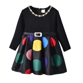 

2019 Girls Dress Long Sleeve Kids Dot Dresses Children Unicorn Vestidos Girls Dresses Kids Dress For Girl Suits 2 to 7 Years Old