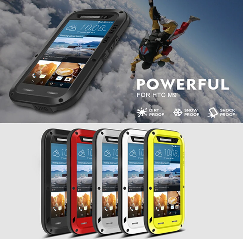 imágenes para AMOR MEI Potente gorilla glass + Aluminum Metal Armor Dirt resistencia a caídas Funda impermeable para HTC Uno M8 M9/A9/E8/Desire 820 imágenes para AMOR MEI Potente gorilla glass + Aluminum Metal Armor Dirt resistencia a caídas Funda impermeable para HTC Uno M8 M9/A9/E8/Desire 820
