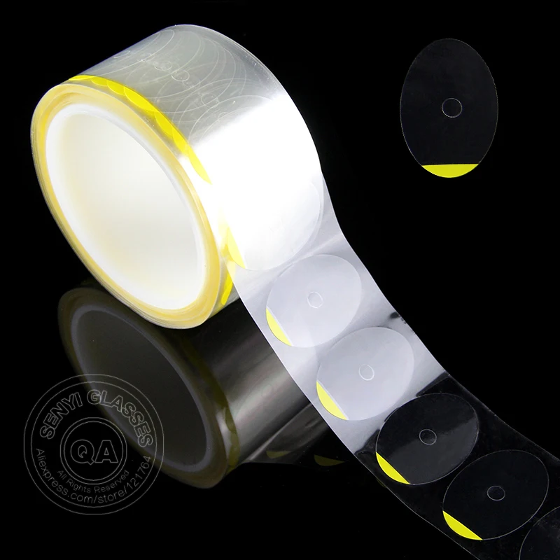 (1000pcs/roll)Glasses Lenses Transparent Protective Stickers Oval
