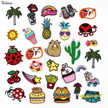 

Cartoon Cute Small Patches Iron on Transfers For Clothing Sewing Appliques Stickers for Kids Jacket Bags Decoration