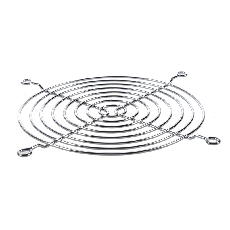 

PC DC Fan Grill Protector Metal Finger Guard 120mm 12cm Silver Tone