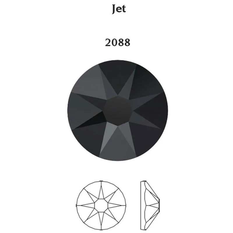 Многоцветный SS20 Xirius Горячая фиксация Стразы 2078 граней 8 большой 8 маленький мотив железа на декоративные камни для одежды украшения одежды - Цвет: Jet