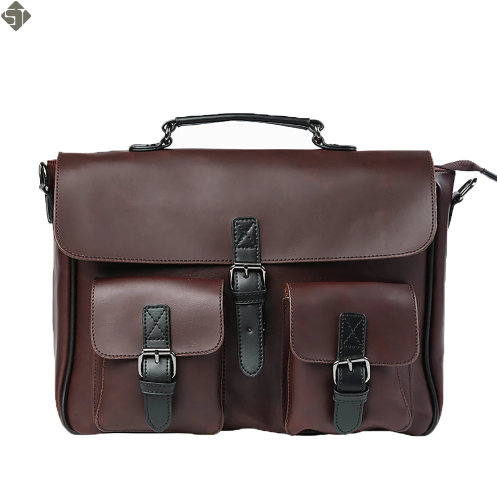 

Crazy horse Leather men Handbags Vintage Multipurpose men Handbag Shoulder Bags Brand Business men bag new Fashion Travel Bag