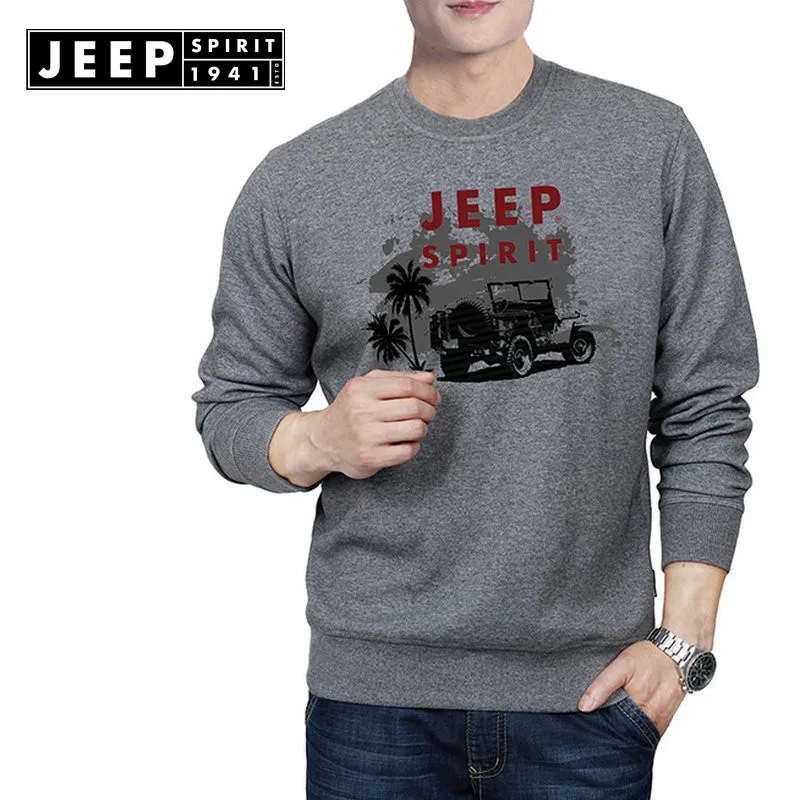 

JEEP SPIRIT Hoodies Sweatshirt Man Hoody Print O-Neck Cotton Hoodie men Military Hoodie Outwear Coat Male Sudadera hombre M-3XL