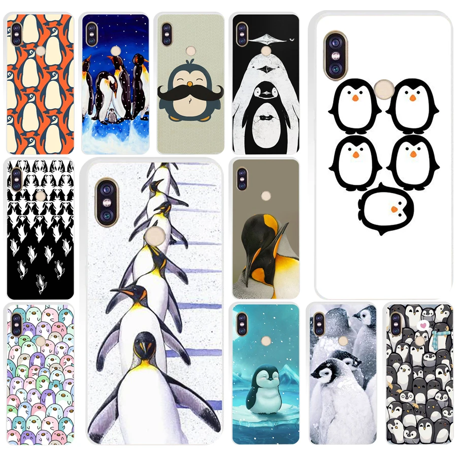208AQ Penguin Party Soft Silicone Tpu Cover phone Case for xiaomi redmi 6 pro note 5 plus 4 4x mi 8 | Мобильные телефоны и
