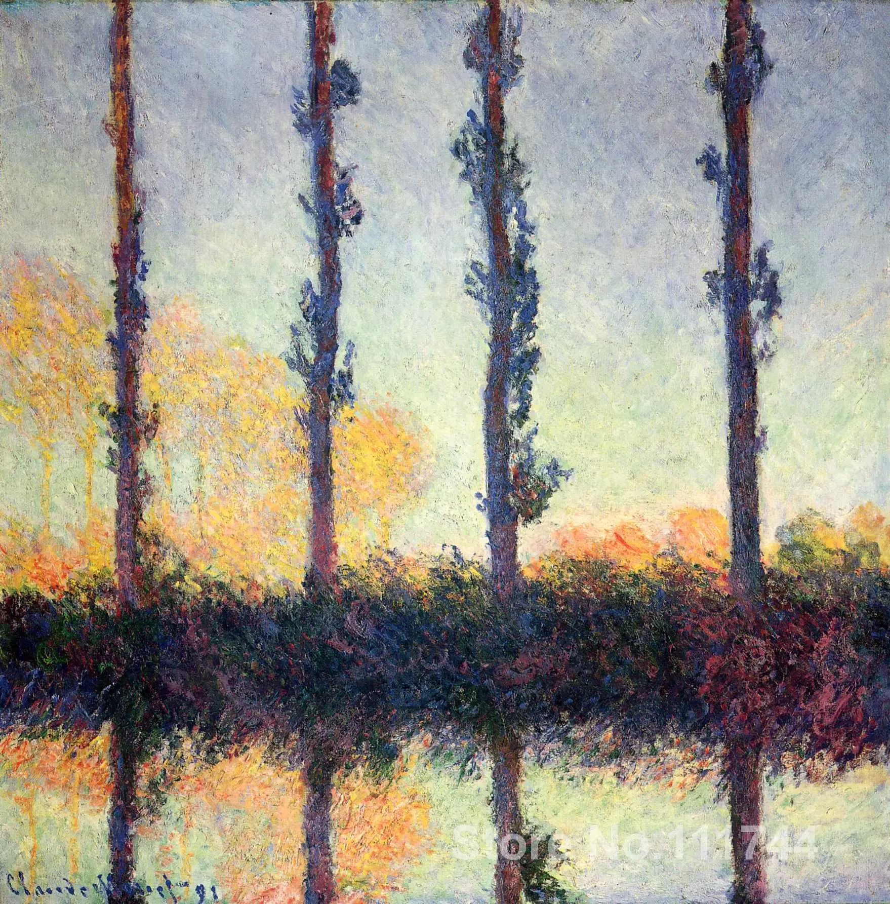 

online art gallery Poplars (Four Trees) Claude Monet Landscape paintings Hand painted High quality