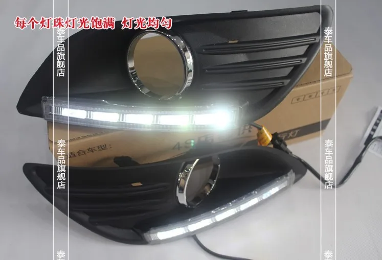 

Free shipping daytime running lights LED Car DRL for Ford Focus 2 sedan 2009-14,Circular fog lamp frame