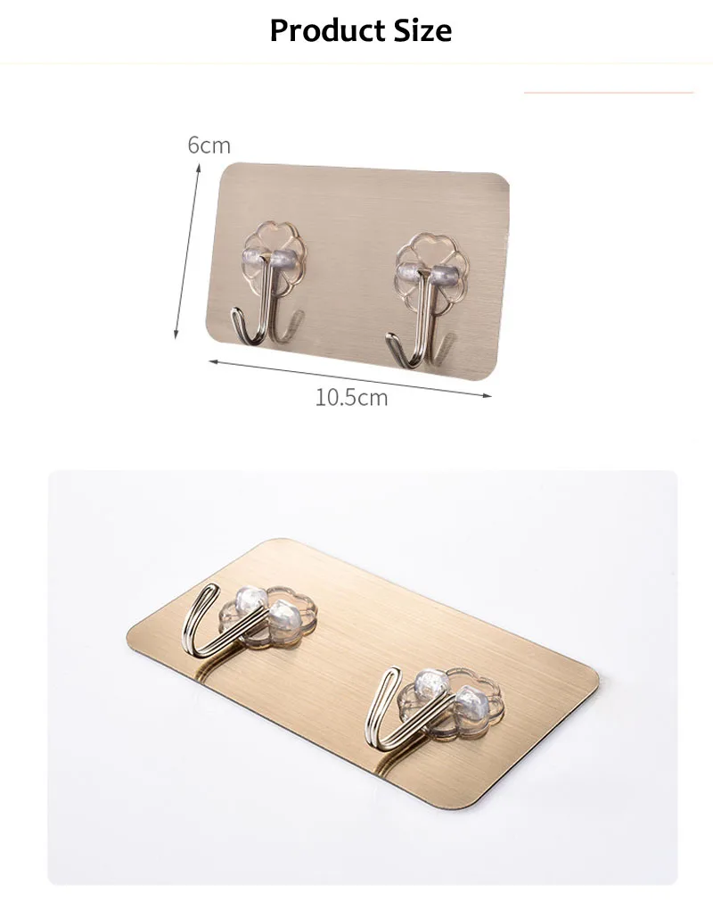 Double Row Wall Hooks For Hanging Self Adhesive Hooks Kitchen Bathroom Hangers Bag Key Wall Hooks Hangers Seamless (6)