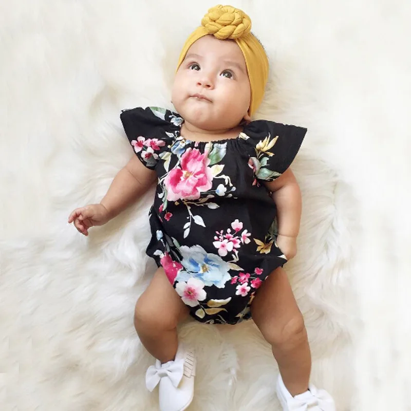 2017 Newest Baby Girl Pretty Summer Romper Cheap infant Flower Romper