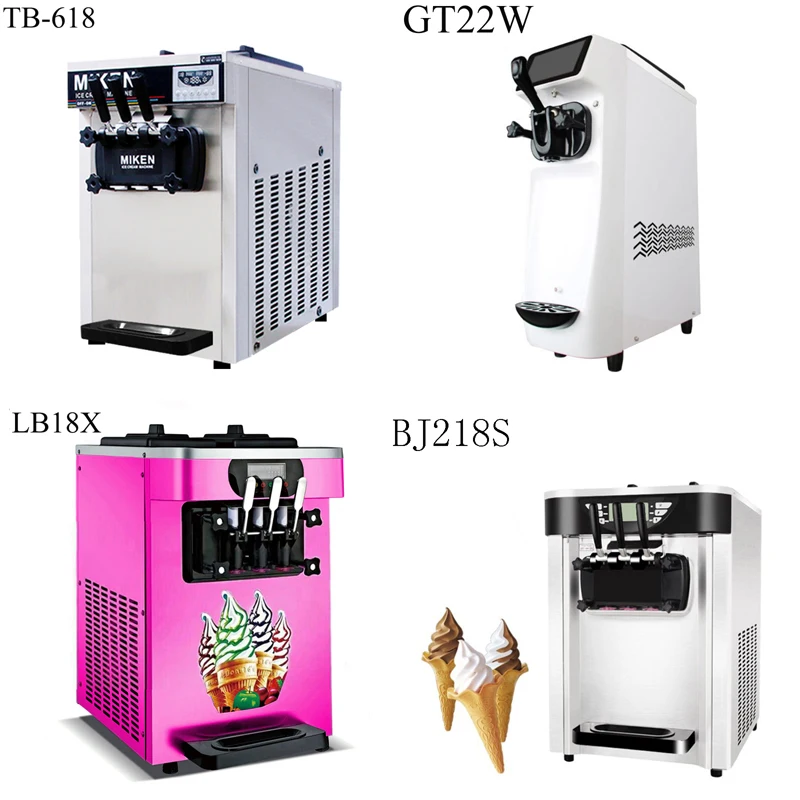 

3 flavors Flavor Soft Ice cream machine 2400W Commercial Ice cream maker 24-30/h Air-cooling Stainless steel Yogurt machine