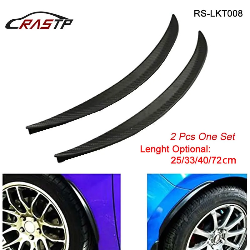 

RASTP New Carbon Fiber Rubber Soft Black Bumper Strip Car Exterior Front Bumper Lip Kit / Car Bumper Strip RS-LKT008