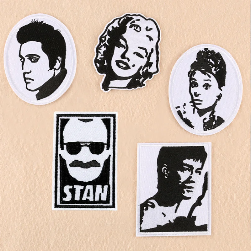 

High Grade Character Avatar Celebrity Embroidery Iron on Patch for Clothing Sticker Portraits Badges Stripes on Clothes Applique