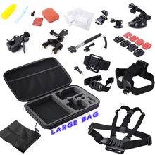 For gopro Accessory Set + Kit Chest +Head Strap+Floating Grip + Monopod + Case Chest Strap for GoPro Hero 2 3 3+ 4 for xiaomi yi