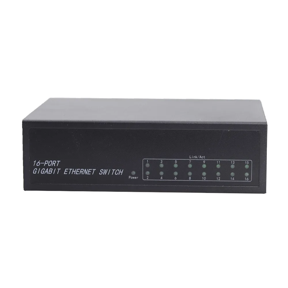 16 портовый гигабитный коммутатор 1000 м полнодуплексный Ethernet металлический корпус