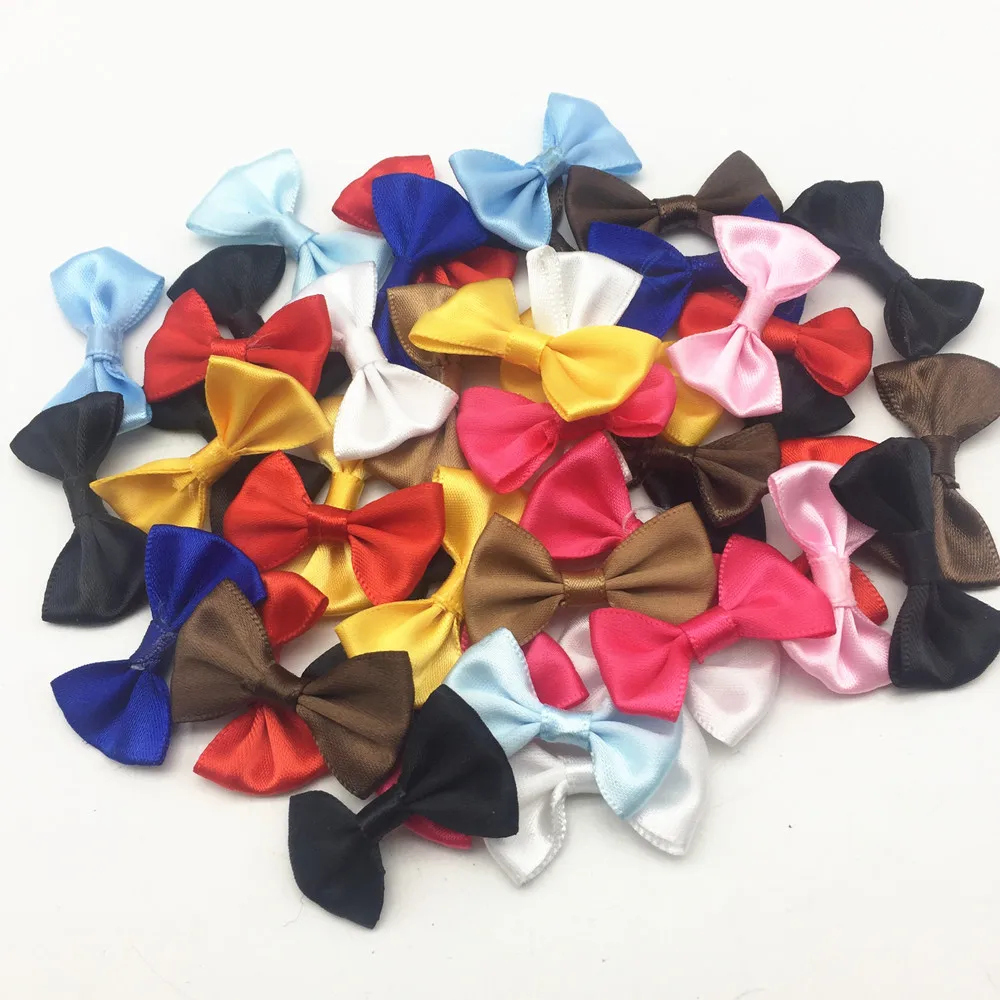100pcs Handmade Polyester Ribbon Bows Decorative Butterfly Ties Bow DIY