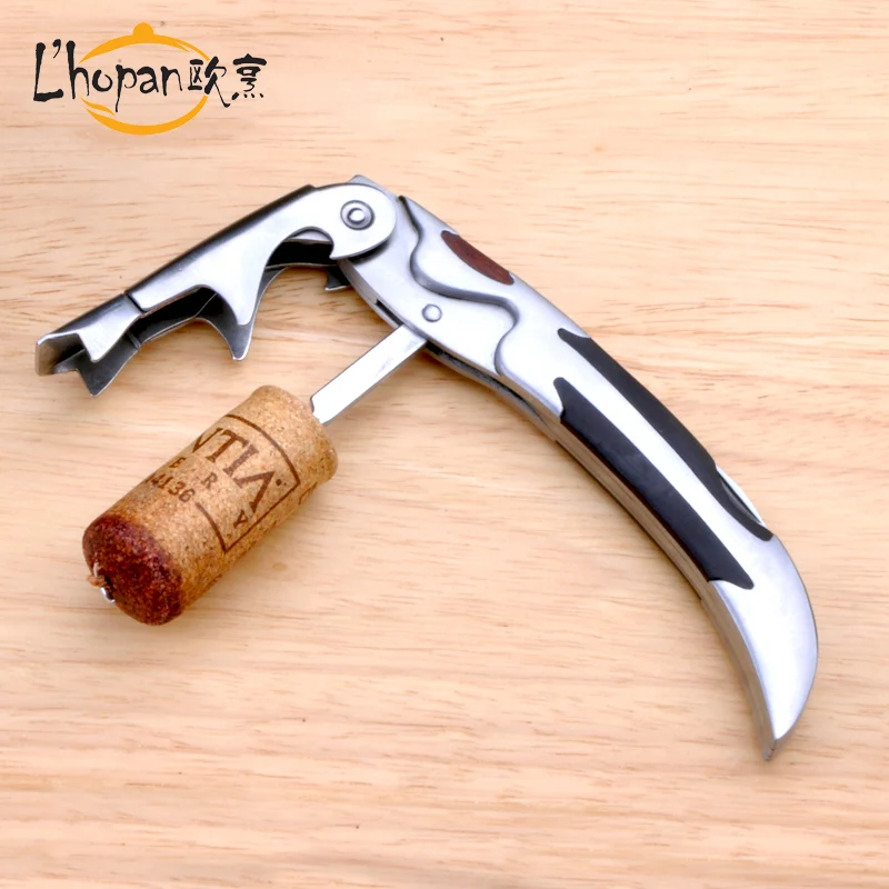 Free shipping stainless steel double functional corkscrew wine opener beer bottle opener cheap bar tools