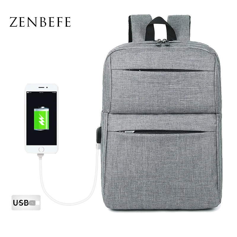 Рюкзак ZENBEFE с внешней USB-зарядкой для ноутбука 15 дюймов деловая сумка компьютера