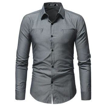 

Brand 2018 Fashion Male Shirt Long-Sleeves Tops High Quality Pure color Mens Dress Shirts Slim Men Shirt XXXL