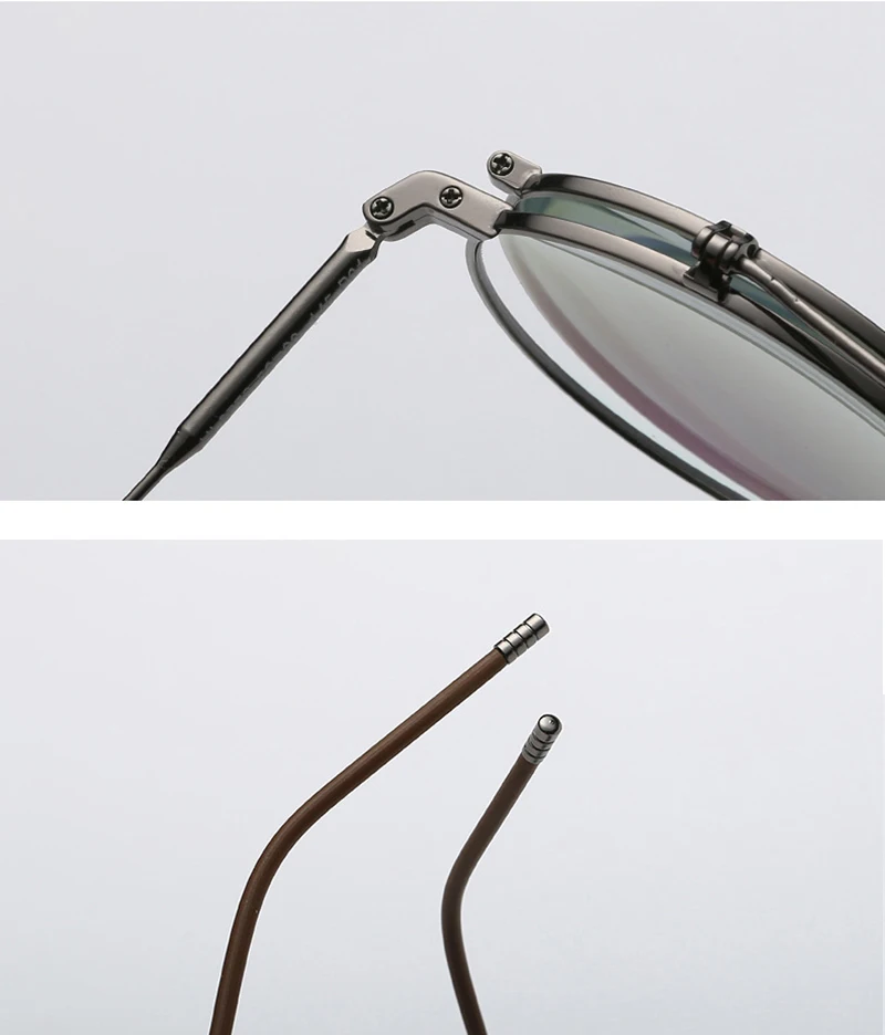 Стимпанк Круглый откидной клип на солнцезащитные очки Съемные линзы винтажные очки сплав рамки полный обод очки