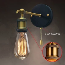 Pull Chain Switch Loft Adjustable Industrial Metal Vintage Wall Light Edison Retro Wall lamp country style