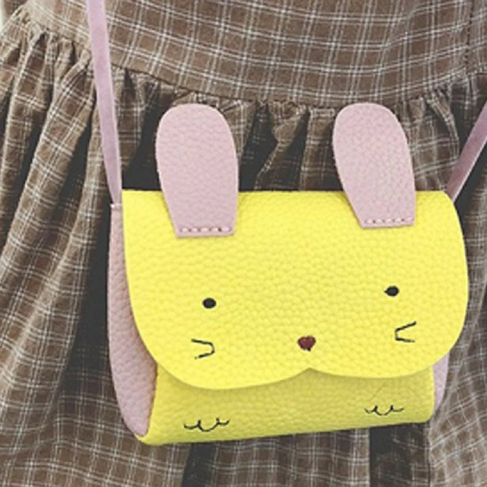 

Mini Sling PU Crossbody 2-8 Years Children Rabbit Ear Messenger Bags Simple Small Square Coin Purse Cute Princess Handbags