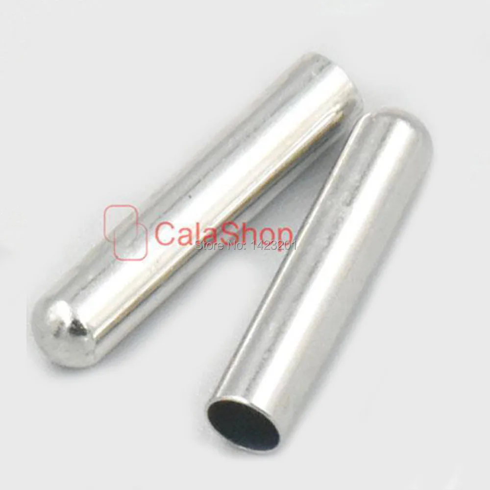 

100 Pcs / Lot 4mmx20mm Round Seamless Metal Shoelace Bullet ends Aglet Tip replacement Shoes Clothes Lace repairing