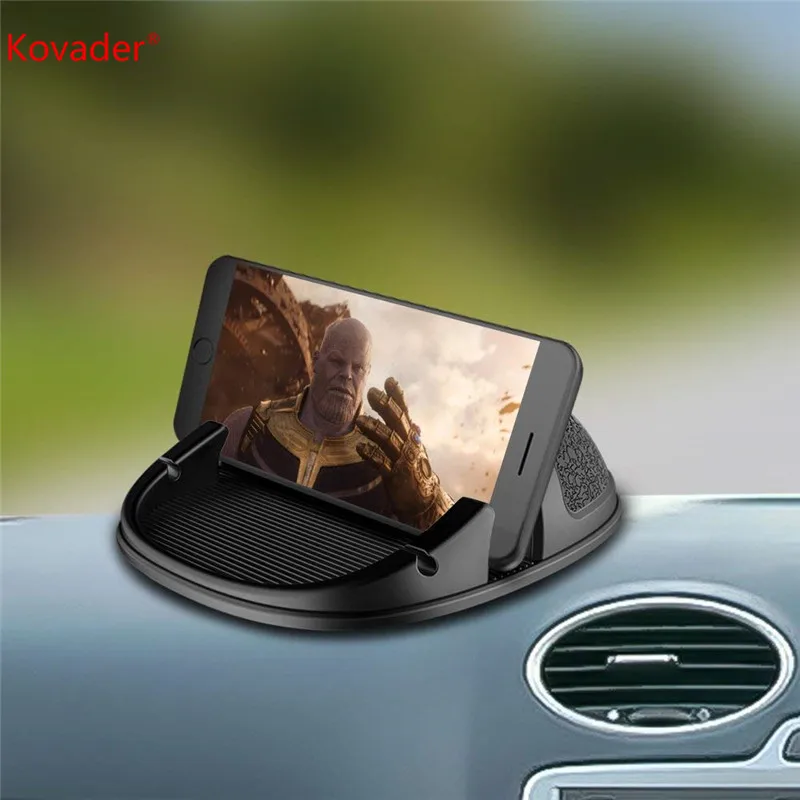 

3.5-7" Silicone Anti Slip Pad Mat Car Phone Stand Adjustable Mount Bracket Dashboard Holder with Cable Organizer GPS Devices