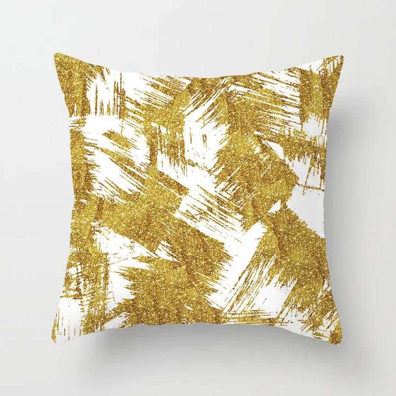 Fuwatacchi наволочка для подушки с золотым тиснением, наволочка с золотыми листьями для декора дома, дивана, спальни, декоративные наволочки