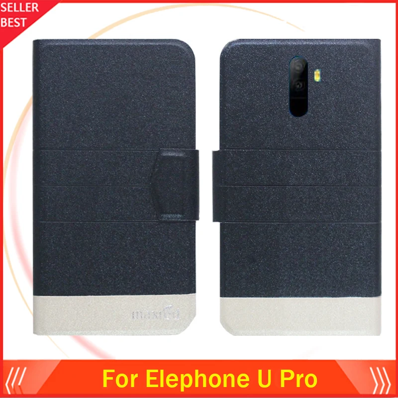 

5 Colors Hot!! Elephone U Pro Case Dedicated Ultra-thin Leather Exclusive Phone Cover Folio Book Card Slots Free Shipping