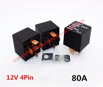 

5 Sets JD1912 DC 12V 80A 4 Pin Auto Relay Distance Light Horn Air Conditioning Fan Relay With Iron Bracket