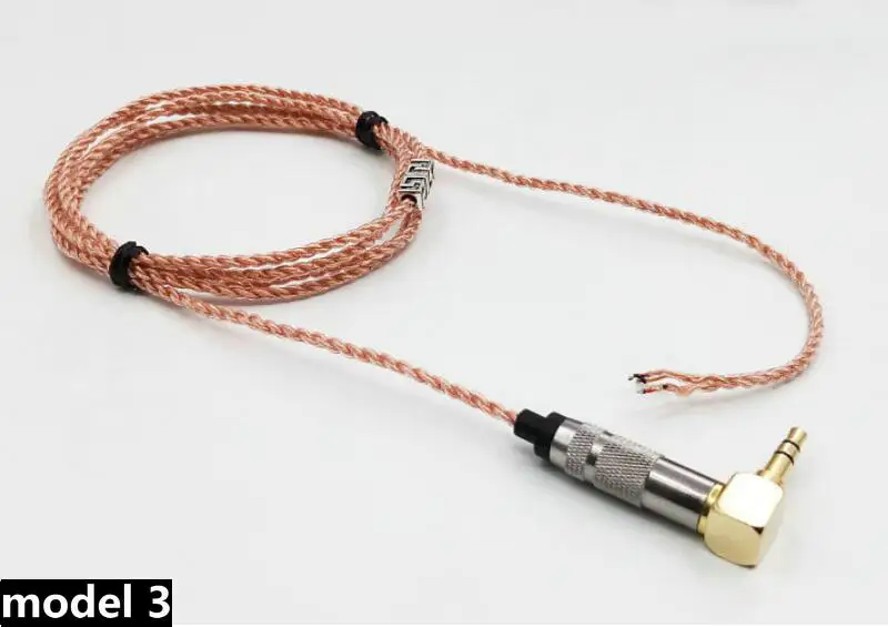 3,5 мм разъем мягкий 5N OCC один Кристалл Медь 80 ядер Плетеный DIY аудио Кабели Замена Ремонт для наушников обновление провода - Цвет: model 3