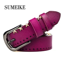 100% Real Cowhide Leather Belt Women Jeans Female Belt Strap Fashion Belts For Women 95-110cm