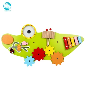 

Logwood wooden baby toys Wall Game Music toy Model Building Kits Educational toys crocodile Game for Children