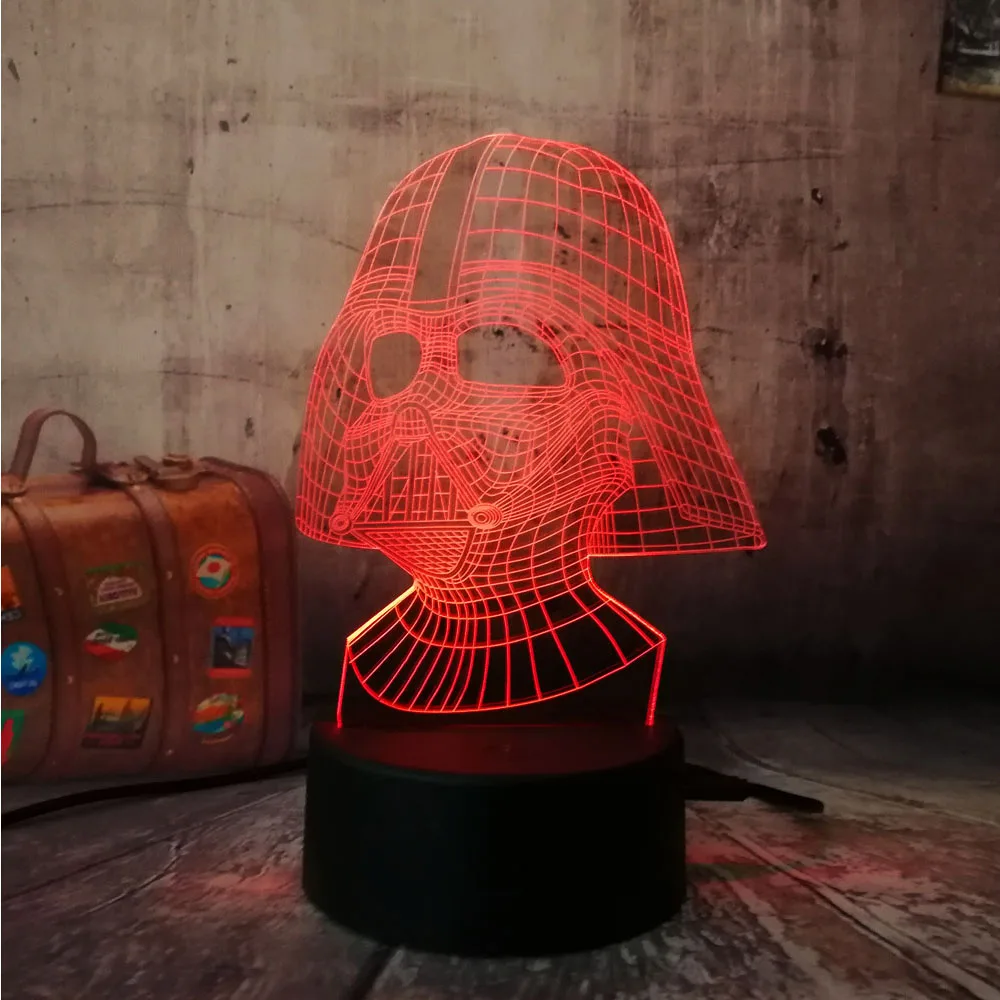 Звездные войны фигурка Дарта Вейдера 3D светодиодный ночник 7 цветов сенсорный