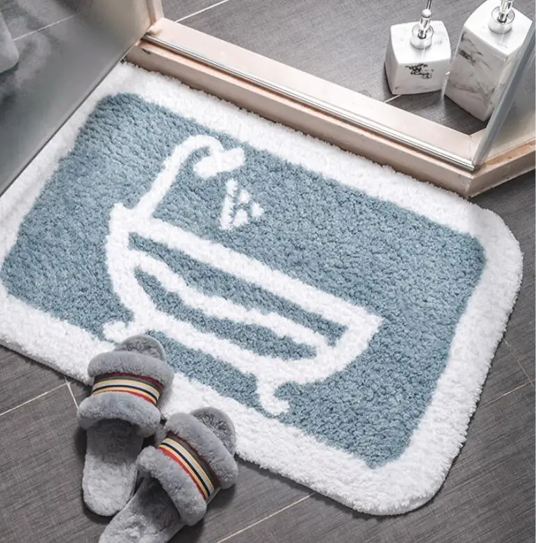 INS скандинавский Противоскользящий абсорбирующий мягкий хлопковый коврик для ванной коврик коврики для пола мультфильм Ванна коврик с зайцем ТАПИС