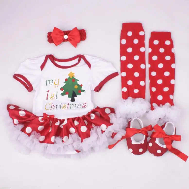 Детские обувь для девочек рождественские костюмы Комбинезоны малышек платье младеншт. ческой 3 шт. или 4 хлопчатобумажный детский спортивный костюм носки рождественской вечерние ин - Цвет: Style 6