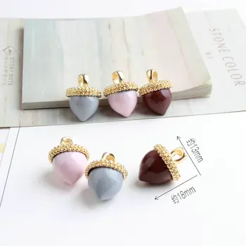 

Newest 30PCs 13*18MM 3D Food Chestnut peg-top Shape DIY Jewelry Pendant Charms Fashion Bracelet Necklace Keyring Phone Charm
