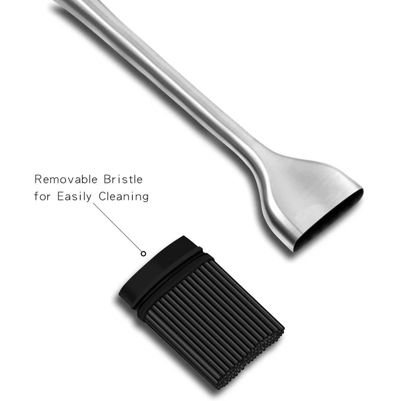 Silicone BBQ Brush BPA Free Basting Pastry Brush with Stainless Steel Handle Barbecue Turkey Oil for Grilling silicone basting brush