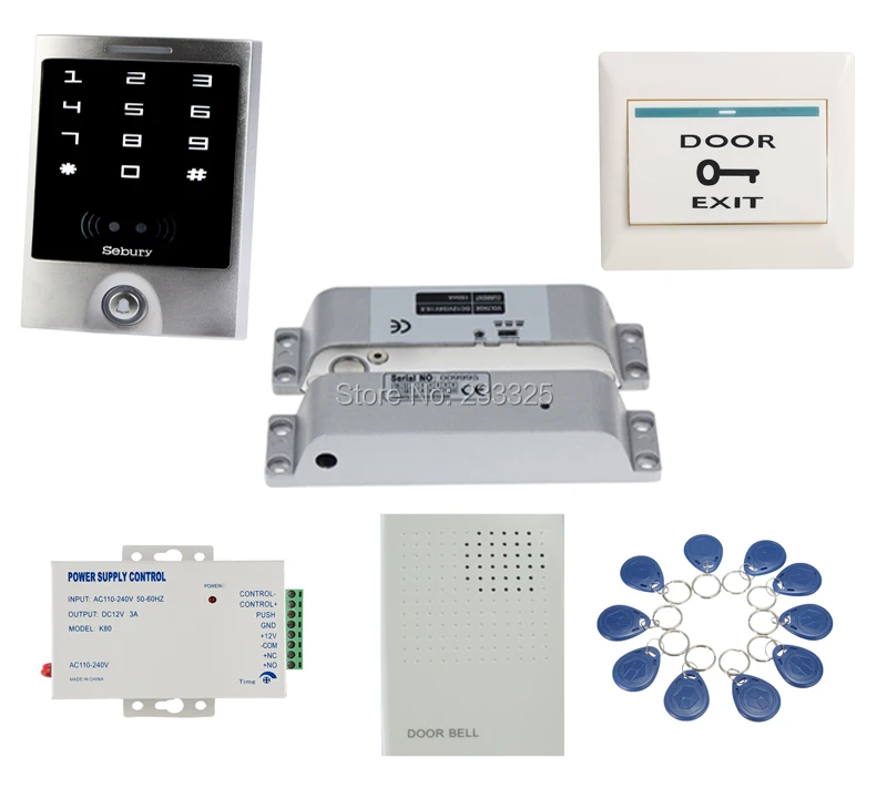IP65 Standalone Electric Door lock Access Control Reader kit/control