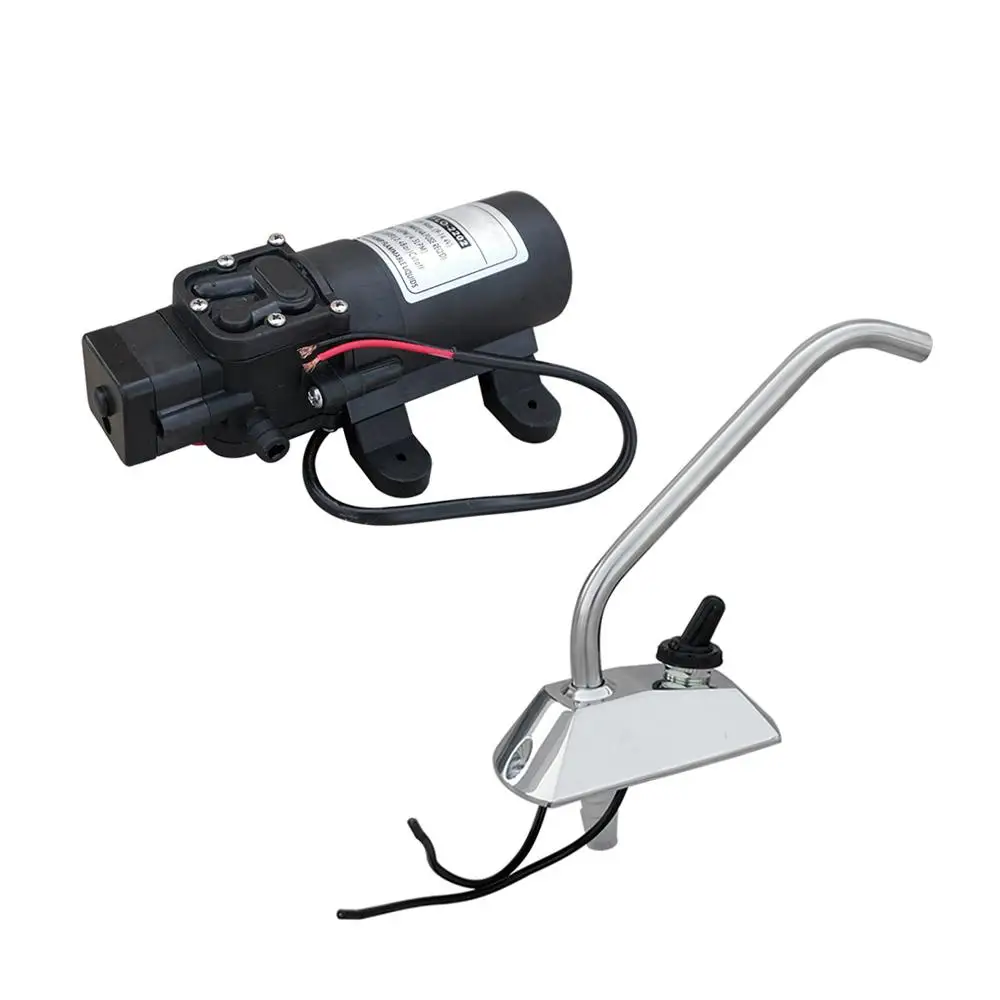 

12V Diaphragm Water Pump Faucet 1.2GPM Self-priming RV Boat Water Supply AU