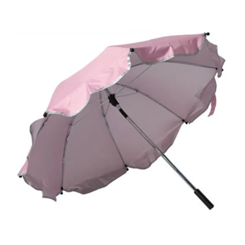 Pink 1 комплект детская коляска зонтик Серебряный пластик УФ Защита от солнца Универсальная Портативная детская коляска аксессуар - Цвет: Pink