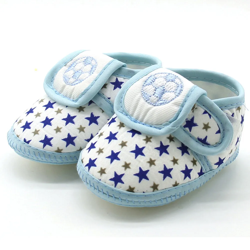 Модная обувь для новорожденных девочек и мальчиков со звездами на мягкой подошве для младенцев; Теплая Повседневная обувь на плоской подошве; HOOLER