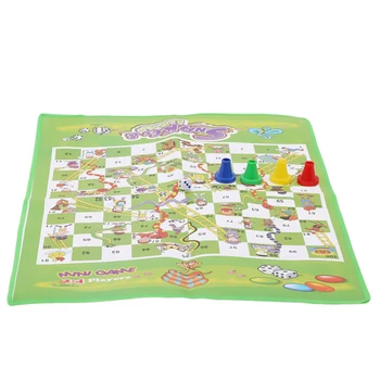 

Snake And Ladder Kids Children Portable Flying Chess Ludo Board Family Game