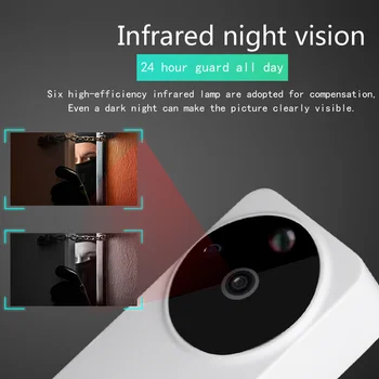 

Hot Sale Smart Visual Doorbell Peephole Viewer Wifi PIR Night Vision Security Electronic Door Eye