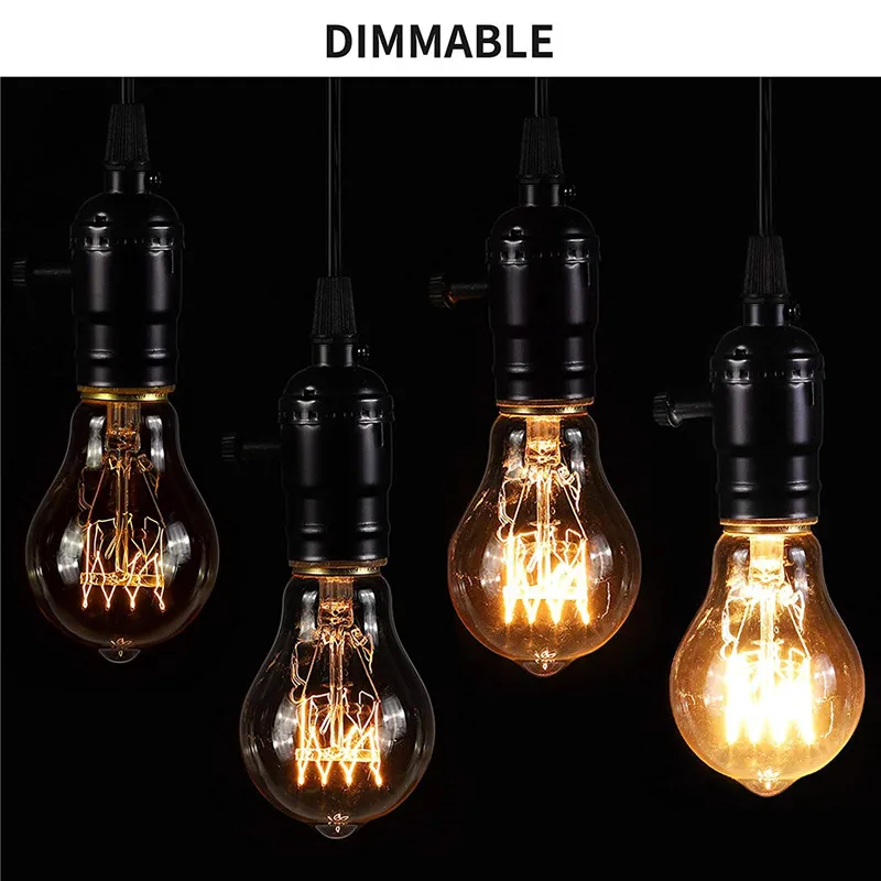 Lote Edison Lâmpada Dimmable A19 40 w E27 A60 60 Wam Branco Retro Decorativo Incandescente Vintage Luz 220-240 v 4 Pçs - 12 40 w E27 A60 60 w Wam