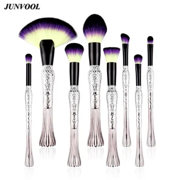 

8pcs/set Black Silver Makeup Brushes Bird Tail Face Powder Foundation Cosmetic Big Fan Brush Professional pinceaux maquillage